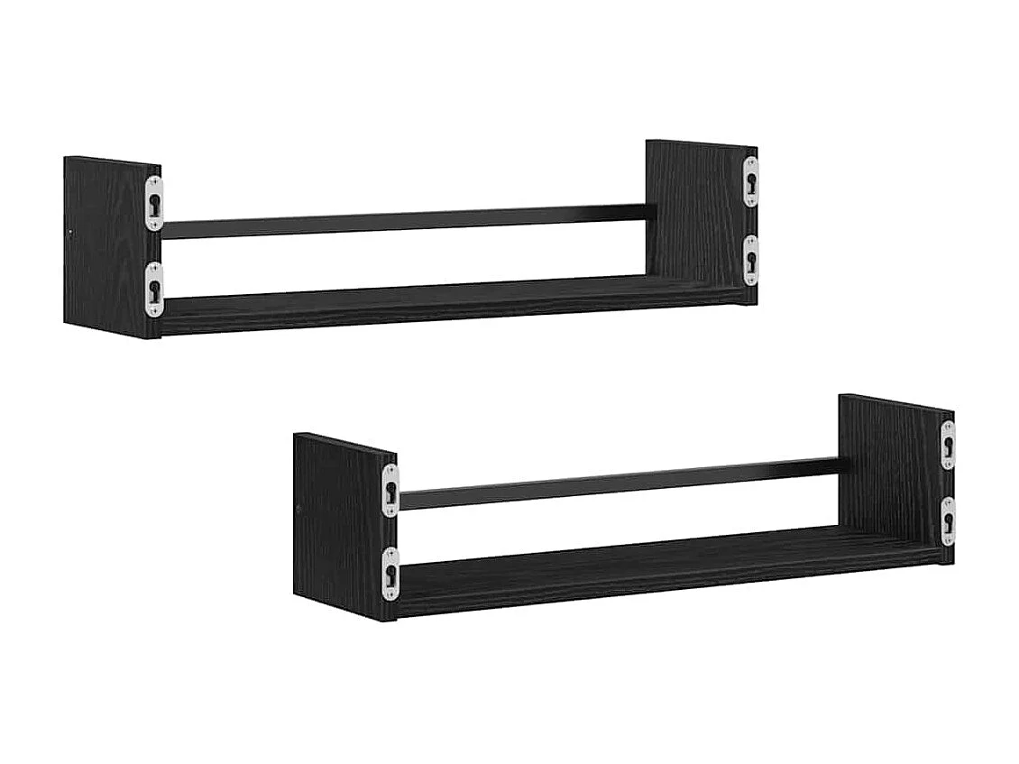 Étagères murales 2 pcs Chêne noir 60x16x14 cm Bois reconstitué