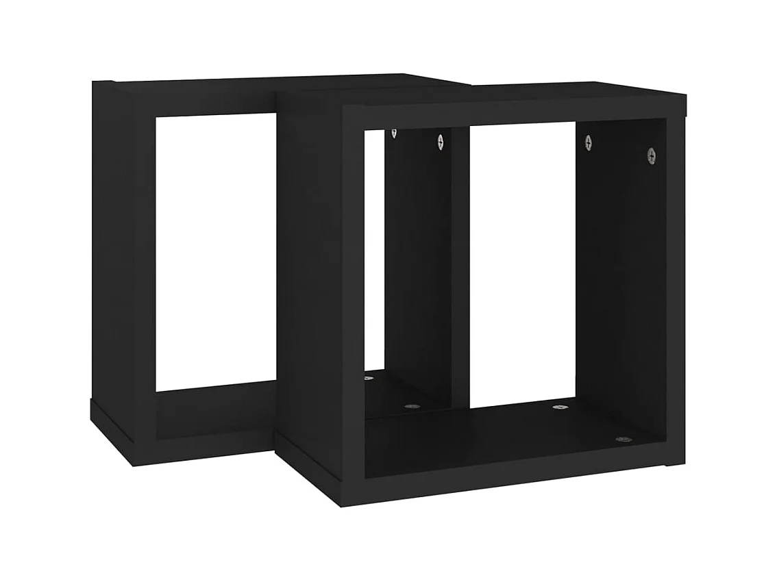 Mensole a cubo da parete 2 pezzi nere 30x15x30 cm