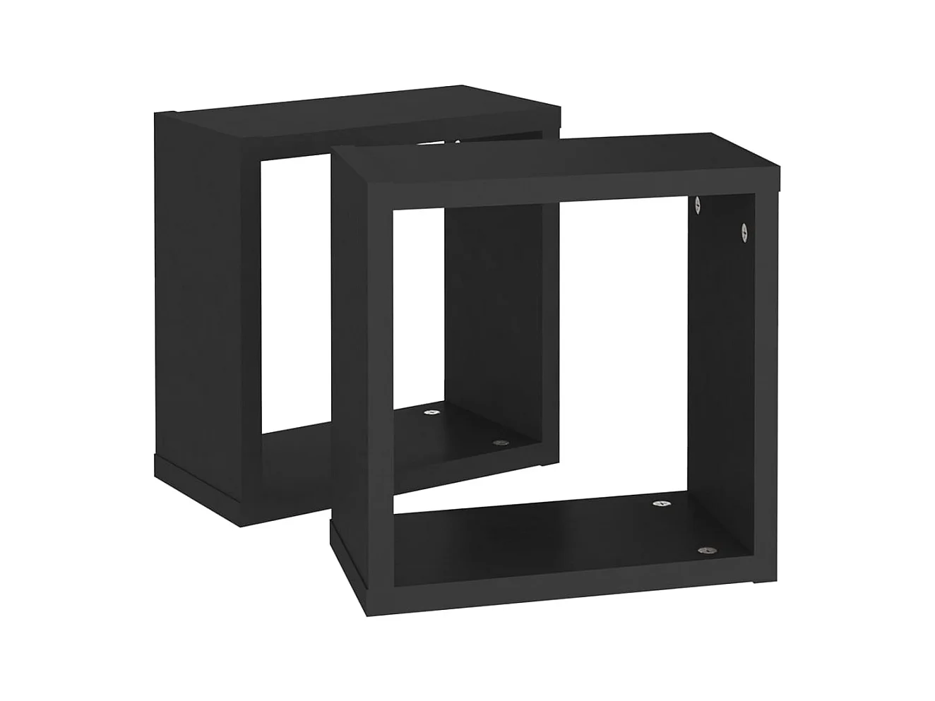 Mensole a cubo da parete 2 pezzi nere 30x15x30 cm