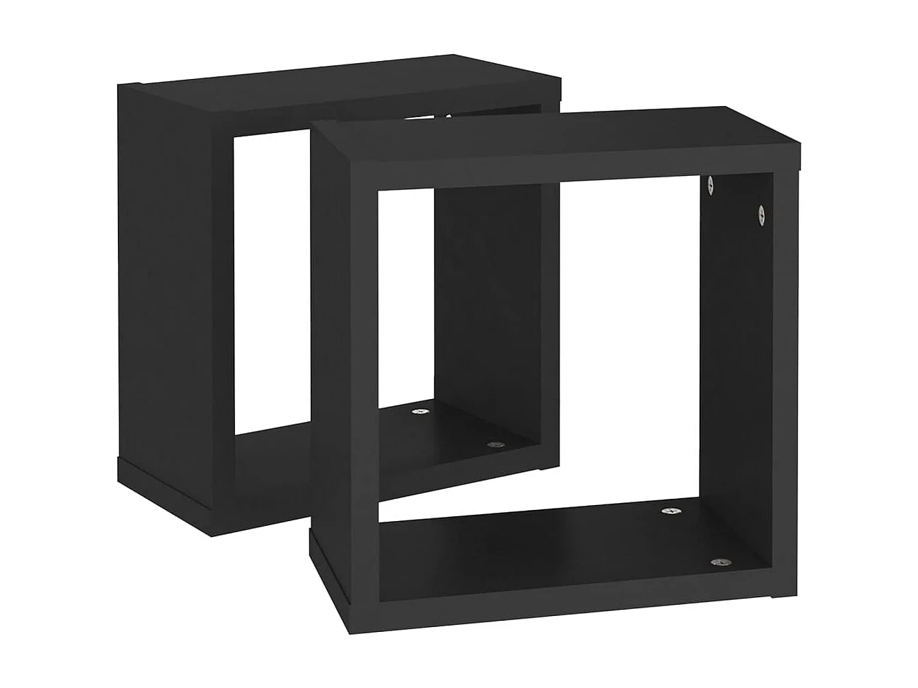 Étagères cube murales 2 pcs noir 30x15x30 cm