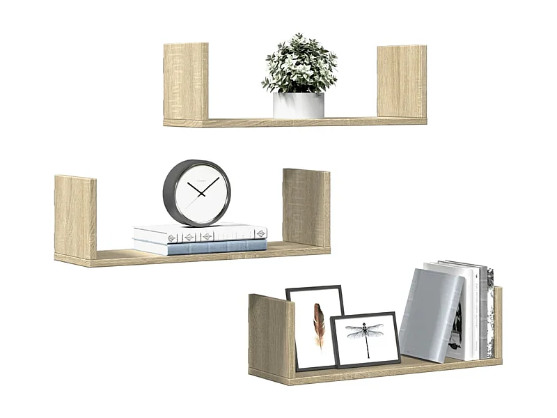 stuks wandplanken Sonoma eiken 58x18x18cm bewerkt hout