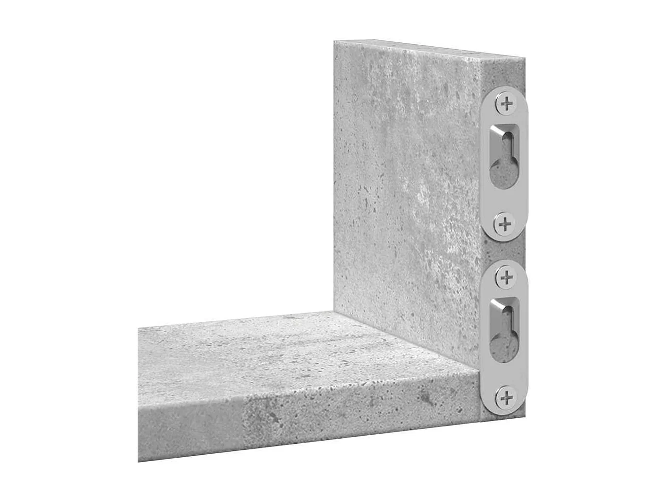 3-delige wandplanken, betongrijs, bewerkt hout