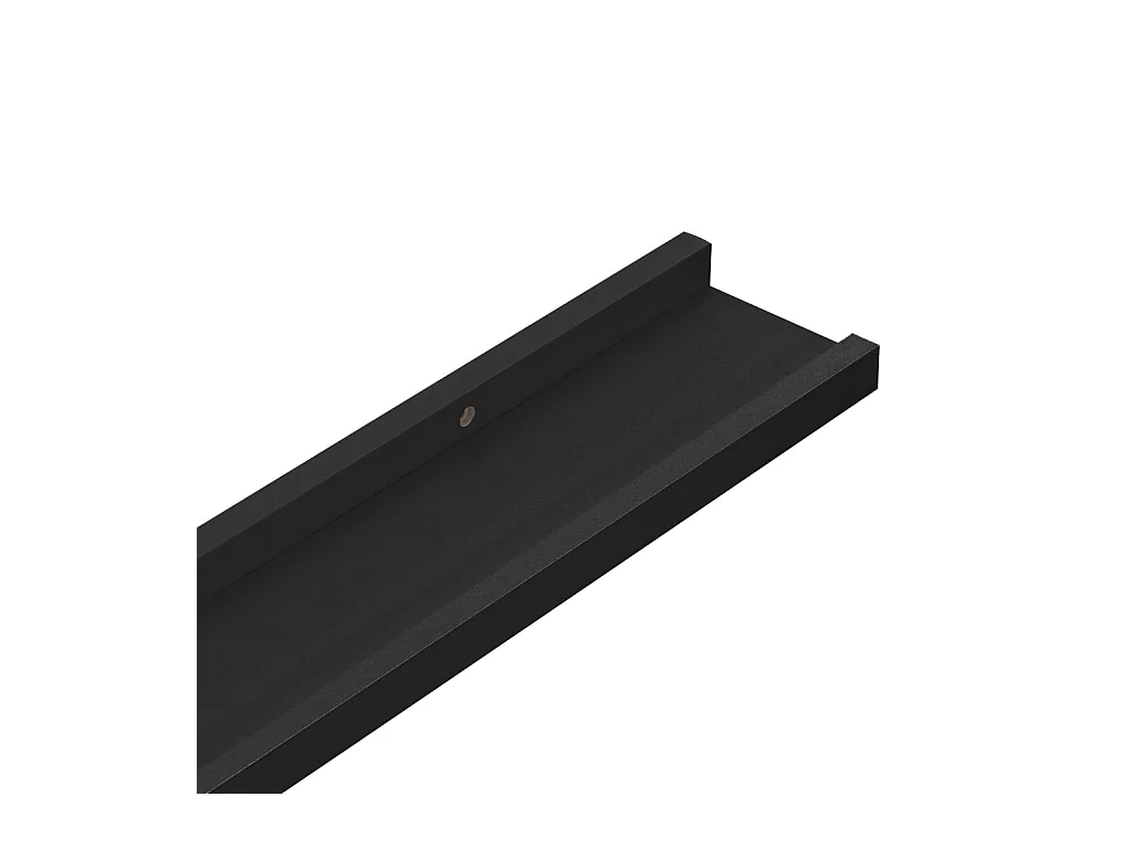 Étagères à rebord pour cadre photo 2 pcs Noir 80x9x3 cm MDF