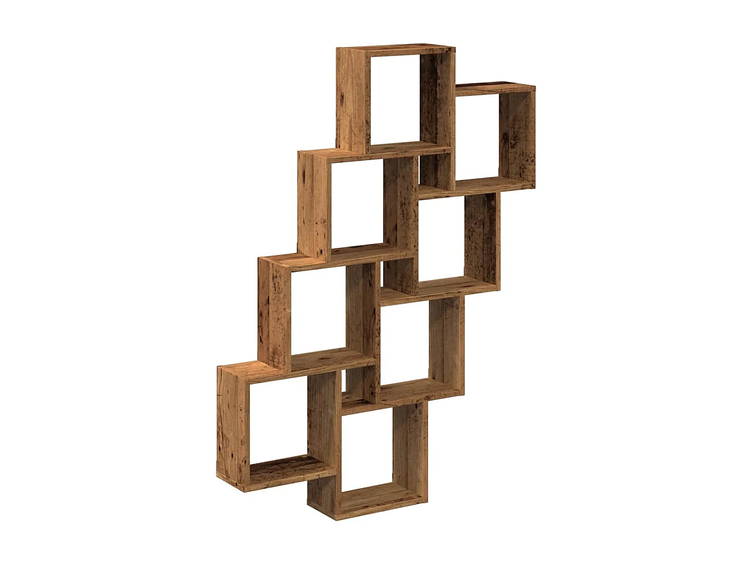 Étagère murale en forme de cube vieux bois 90x15x119,5 cm