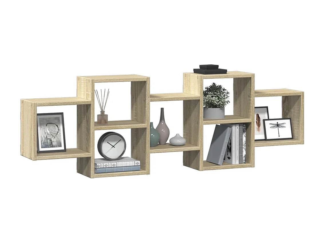 Sonoma eiken wandplank 129x18x42 cm bewerkt hout