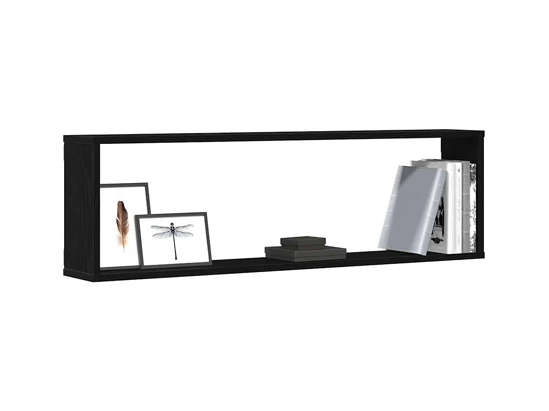 Étagères murales cube 2 pcs chêne noir 100x15x30 cm bois