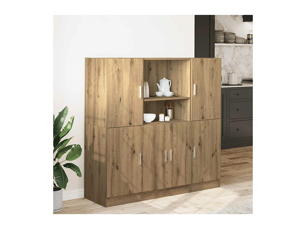 Ensemble d'armoires de cuisine 3 pcs chêne artisanal