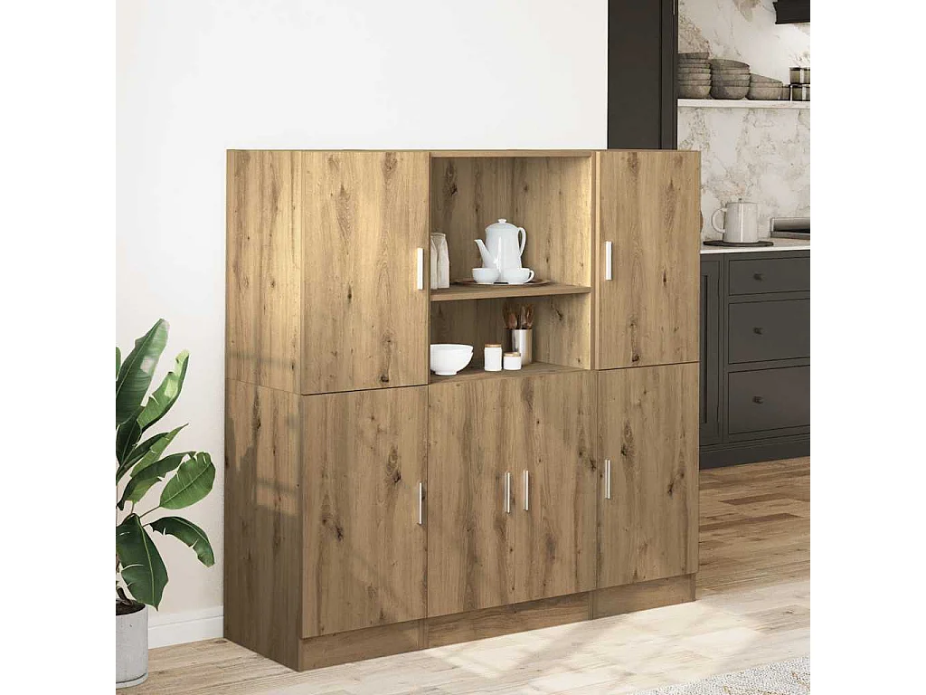 Ensemble d'armoires de cuisine 3 pcs chêne artisanal