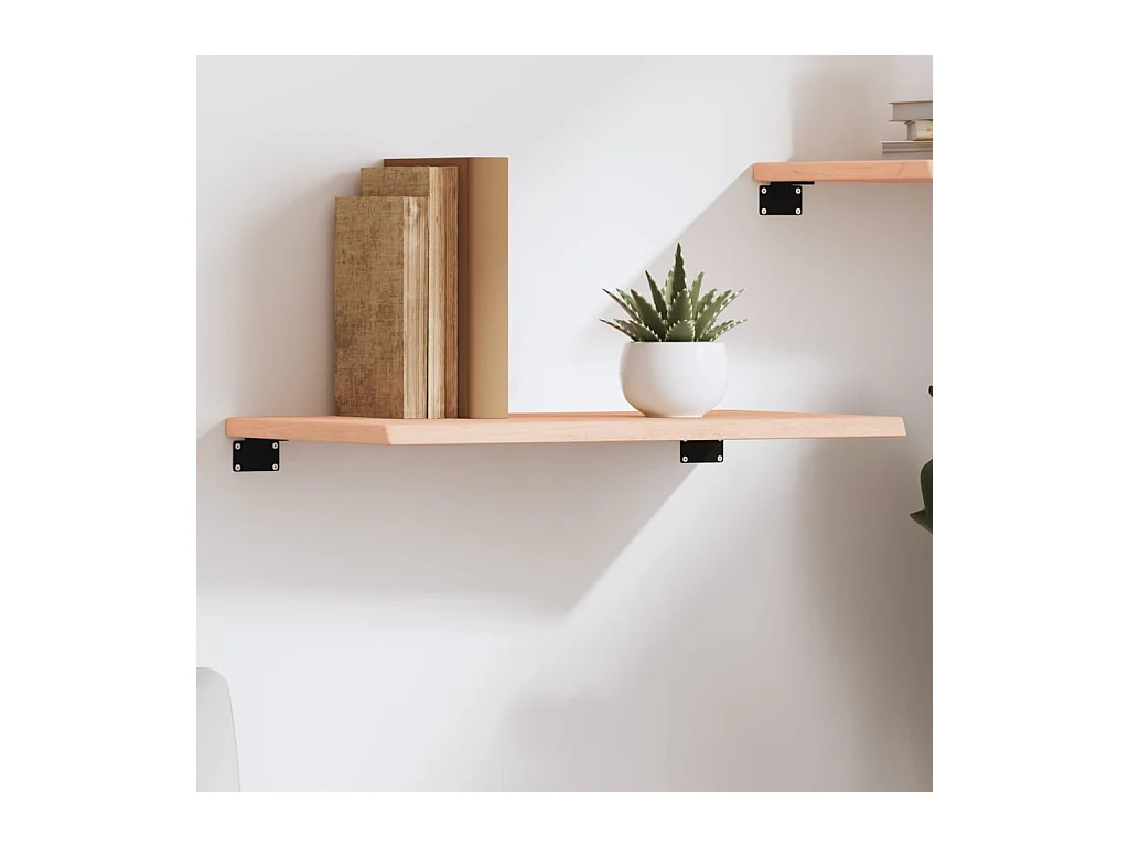 Wandregal 60x30x2 cm unbehandeltes Eichenholz