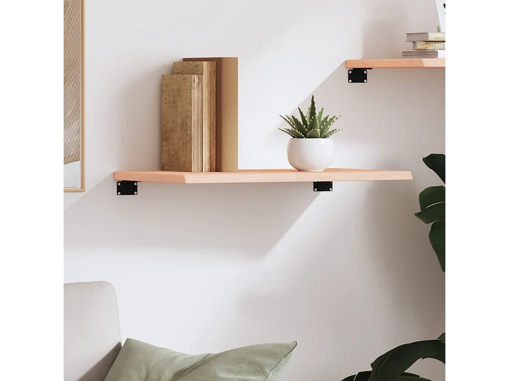 Estante de pared 60x30x2 cm madera maciza de roble sin tratar