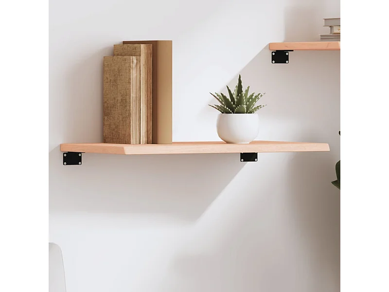 Mensola da parete 60x30x2 cm in legno massello di rovere non trattato