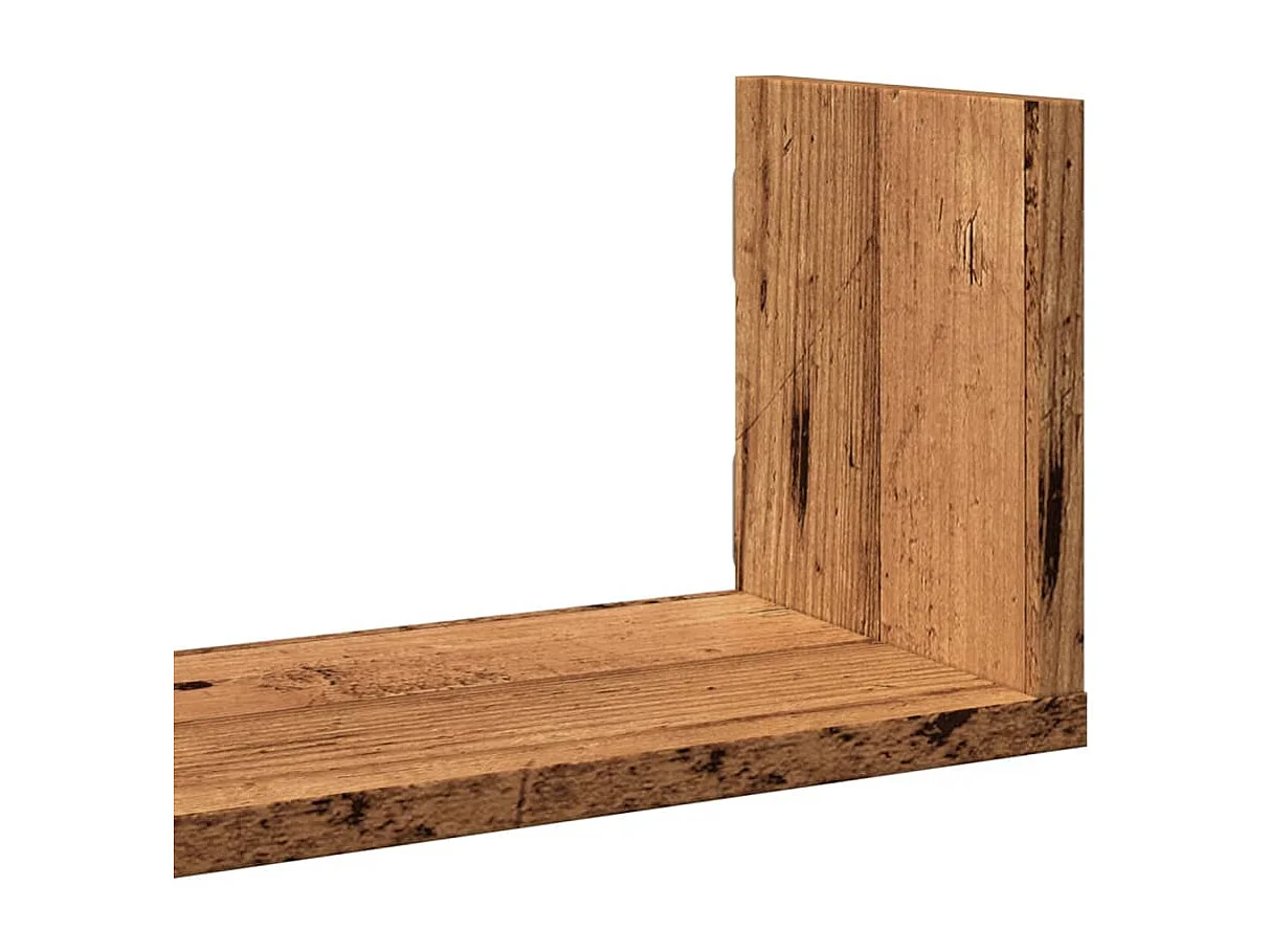 Estantes de pared 3 piezas madera vieja 80x18x18 cm madera de ingeniería
