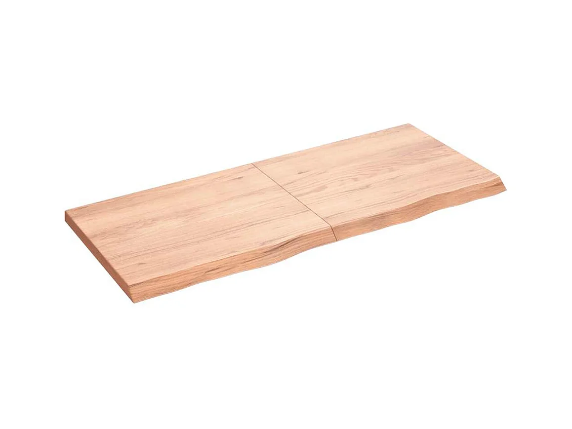 Mensola da parete marrone chiaro in legno massello di rovere trattato