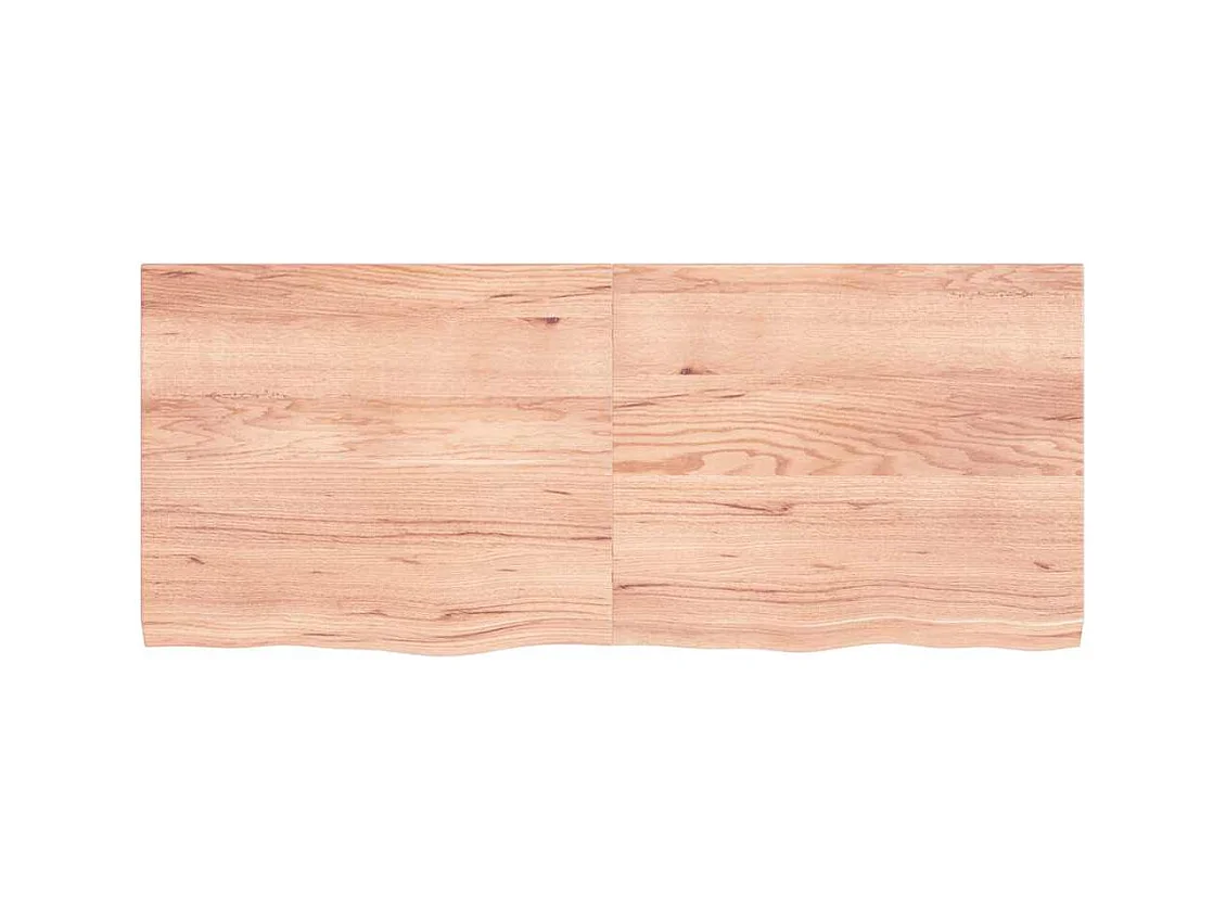 Mensola da parete marrone chiaro in legno massello di rovere trattato