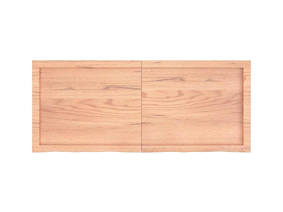 Mensola da parete marrone chiaro in legno massello di rovere trattato