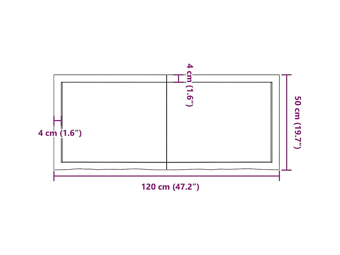 Mensola da parete marrone chiaro in legno massello di rovere trattato