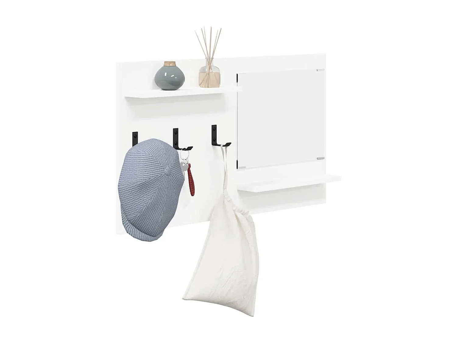 Porte-manteau mural Blanc 90 x 10 x 50 cm Bois d'ingénierie