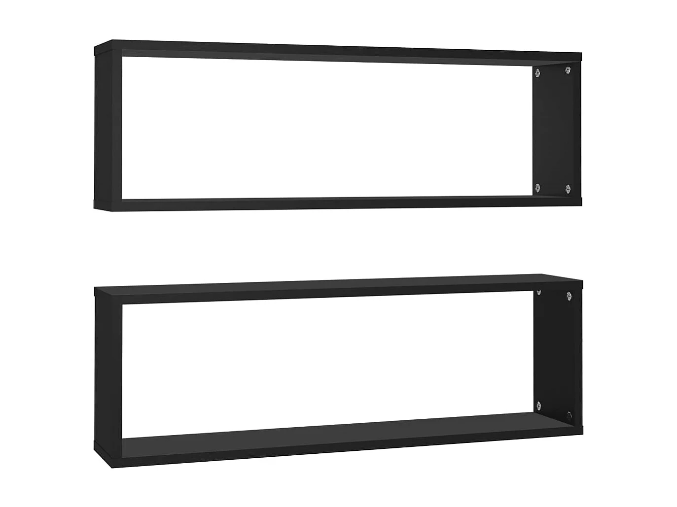 Étagères cube murales 2pcs Noir 80x15x26,5cm bois d'ingénierie