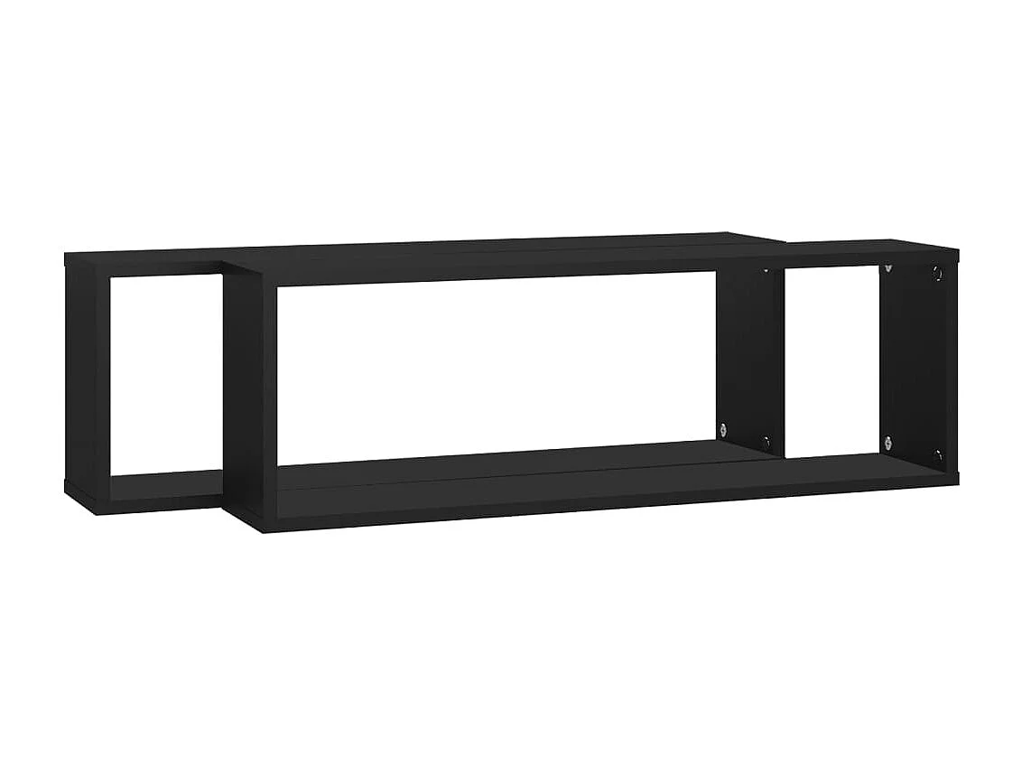 Étagères cube murales 2pcs Noir 80x15x26,5cm bois d'ingénierie