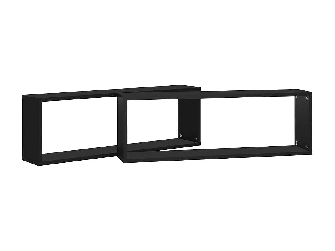 Étagères cube murales 2pcs Noir 80x15x26,5cm bois d'ingénierie