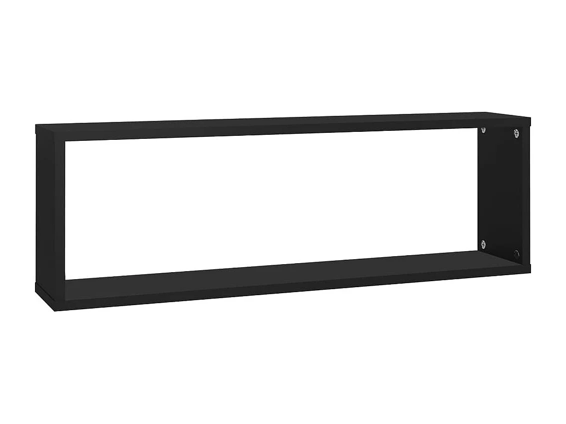Étagères cube murales 2pcs Noir 80x15x26,5cm bois d'ingénierie