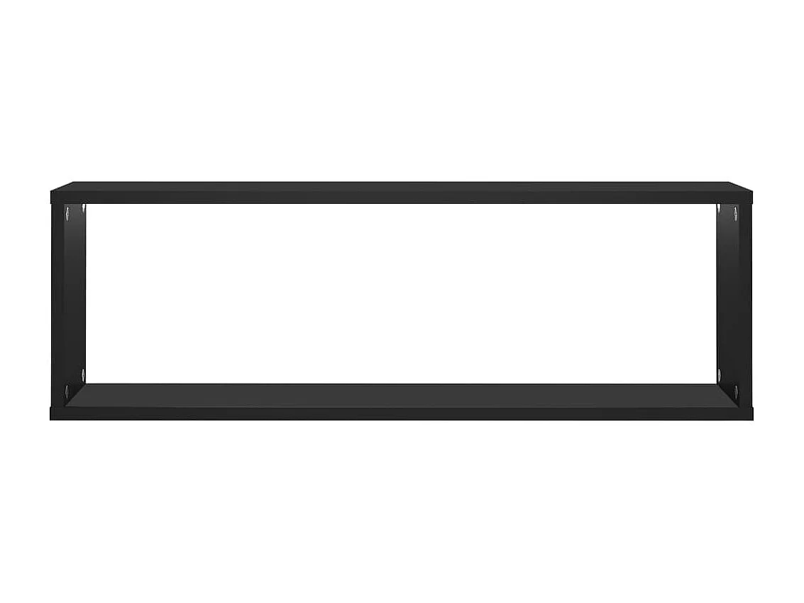 Étagères cube murales 2pcs Noir 80x15x26,5cm bois d'ingénierie