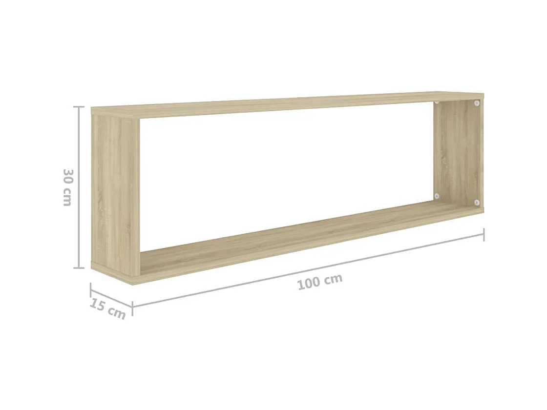 Mensole a cubo da parete a 2 pezzi, Sonoma Oak, legno ingegnerizzato