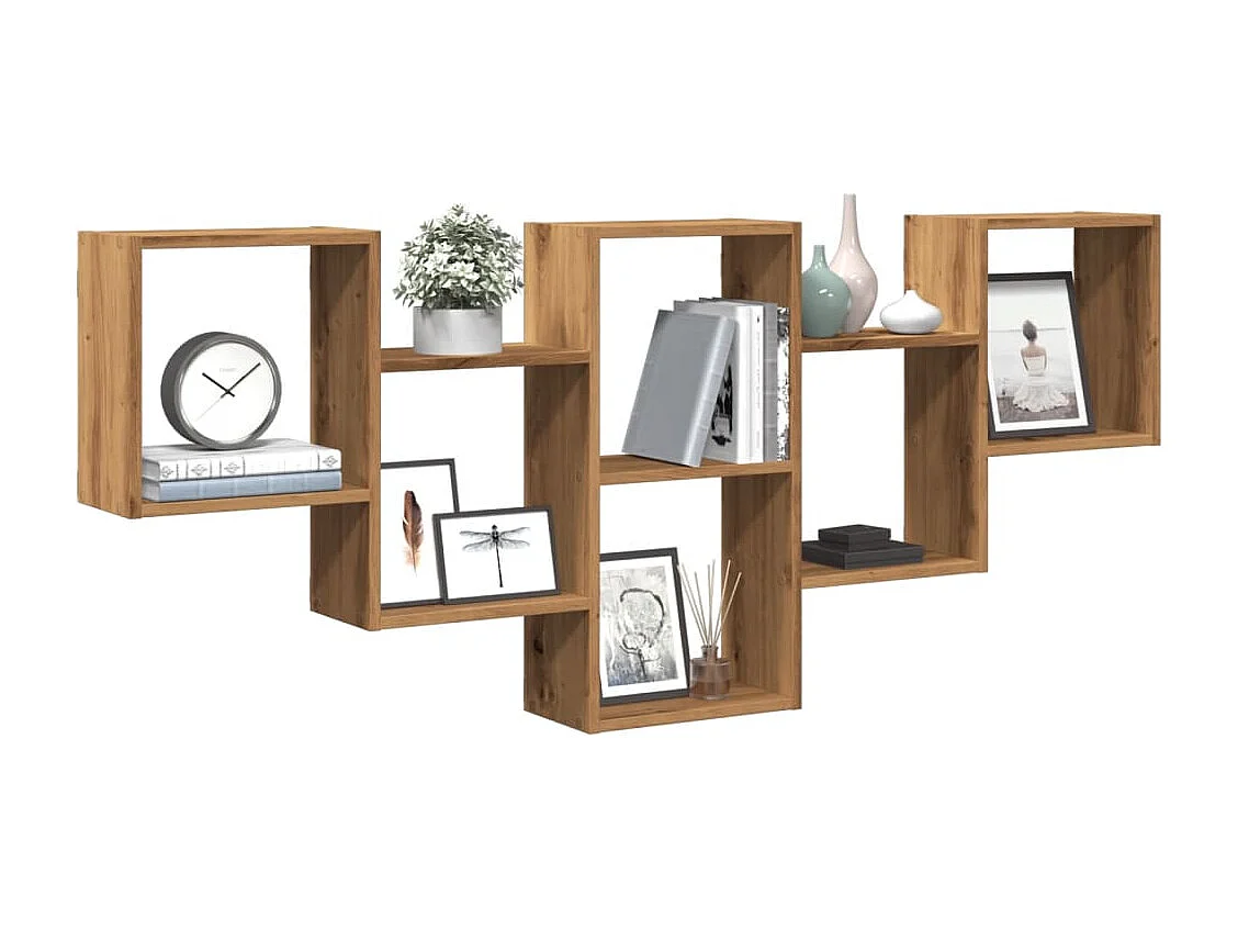 Mensola da parete in rovere realizzata a mano 159x18x66 cm in legno ingegnerizzato