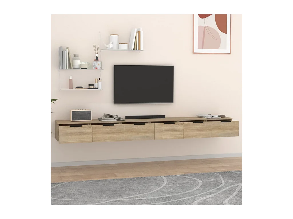 Armoires murales 2 pcs Chêne sonoma 102x30x20 cm