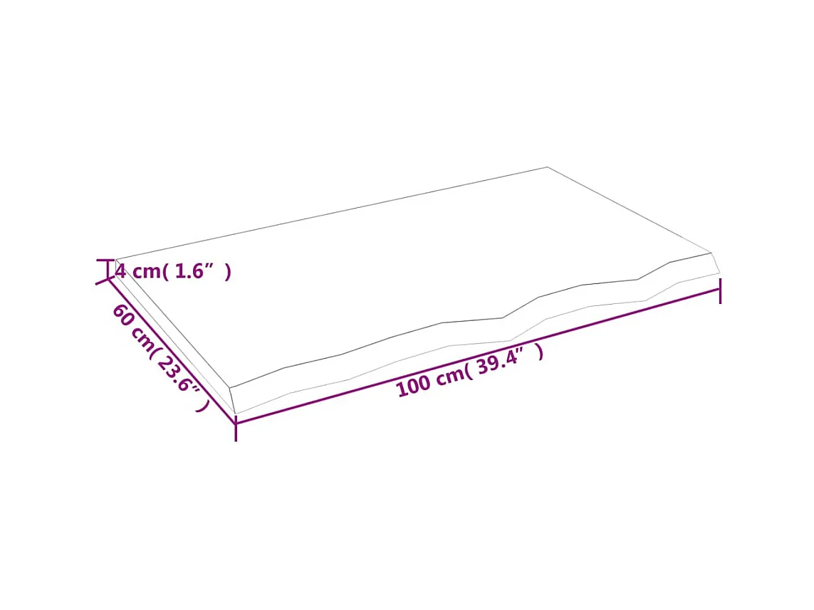 Étagère murale 100x60x(2-4) cm bois de chêne massif non traité
