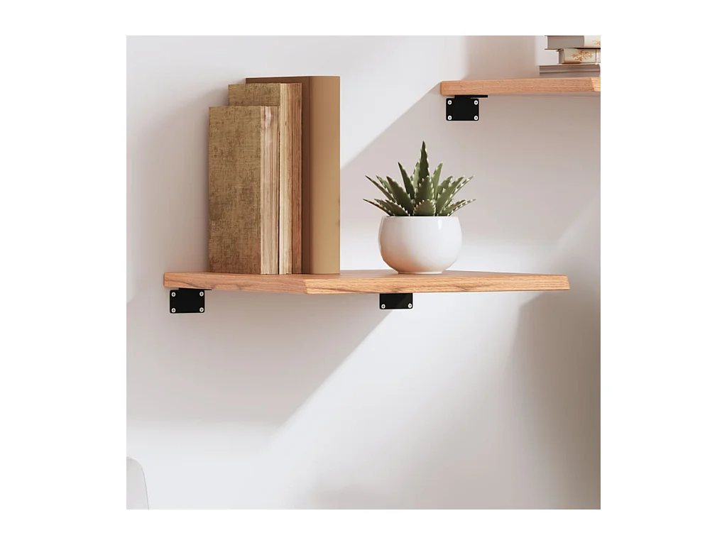 Étagère murale marron clair 40x40x2 cm bois chêne massif traité