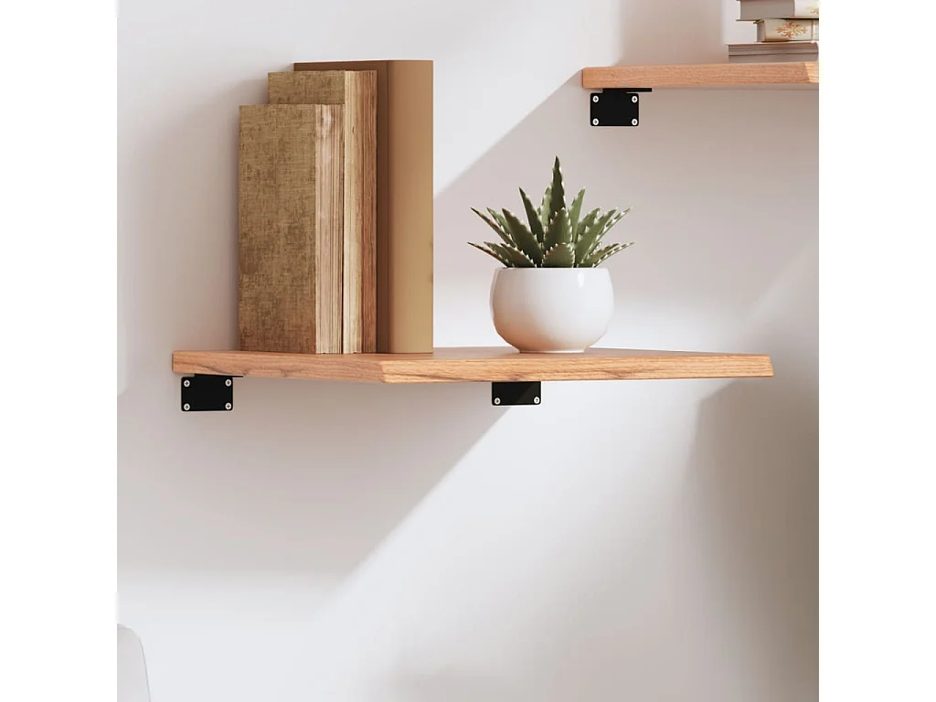 Étagère murale marron clair 40x40x2 cm bois chêne massif traité