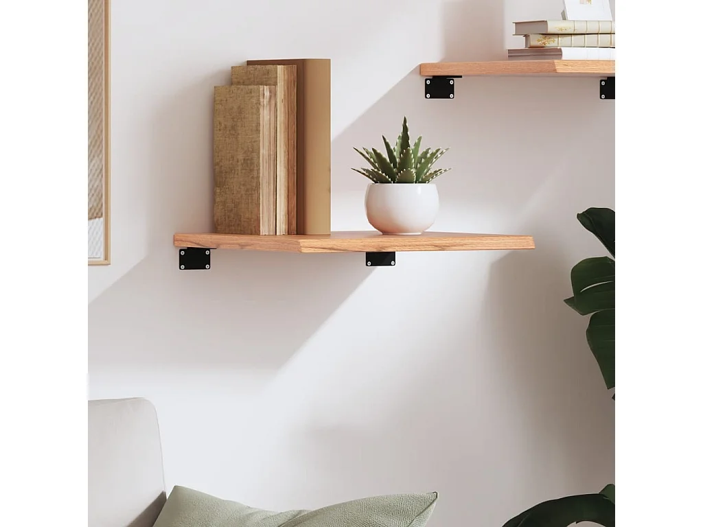 Étagère murale marron clair 40x40x2 cm bois chêne massif traité