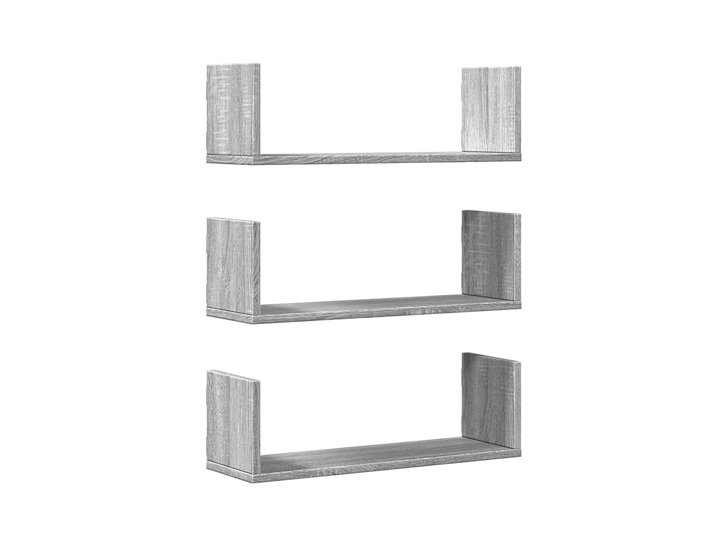 Estantes de pared 3 piezas gris sonoma 58x18x18 cm madera de ingeniería