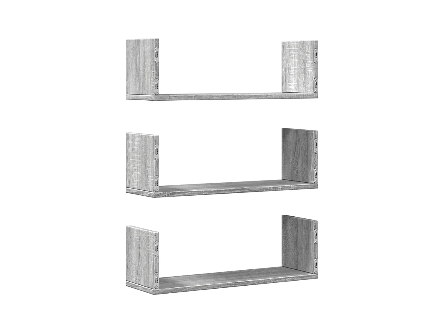 Estantes de pared 3 piezas gris sonoma 58x18x18 cm madera de ingeniería