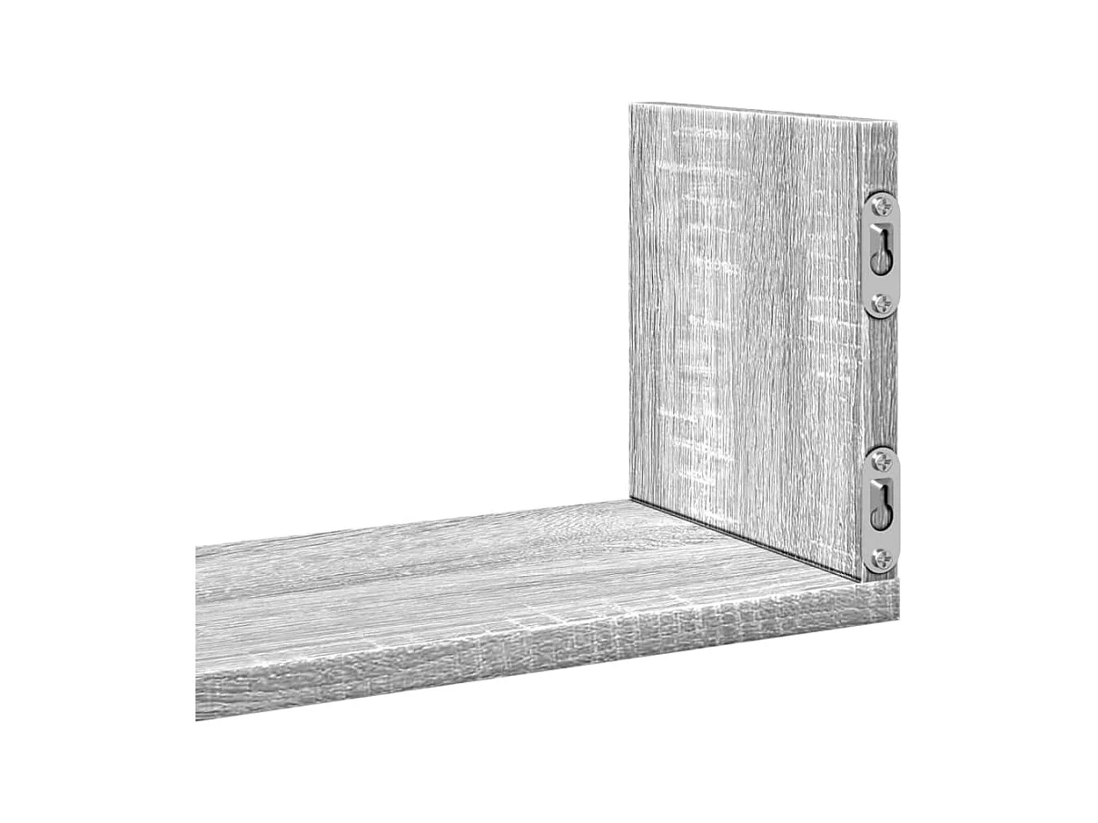 Estantes de pared 3 piezas gris sonoma 58x18x18 cm madera de ingeniería