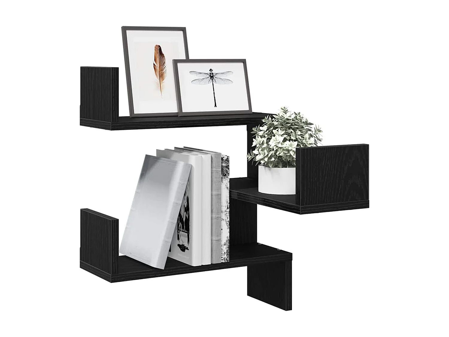 Mensole da parete 2 pz Rovere nero 40x40x49,5 cm Legno ingegnerizzato