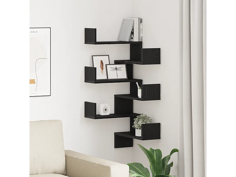 Wandregale 2 Stk. Schwarze Eiche 40x40x49,5 cm Holzwerkstoff