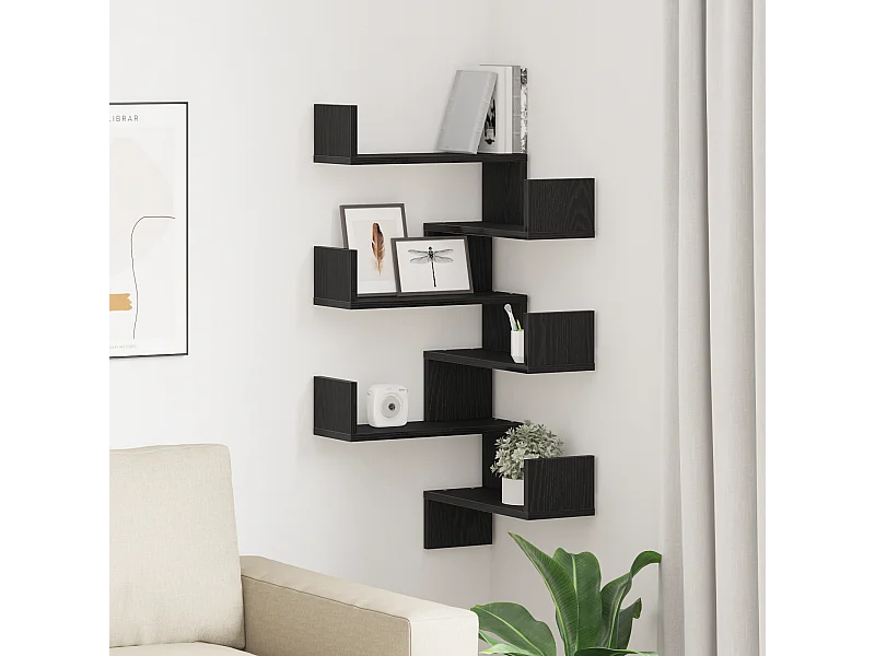 Étagères murales 2 pcs Chêne noir 40x40x49,5 cm Bois d'ingénierie