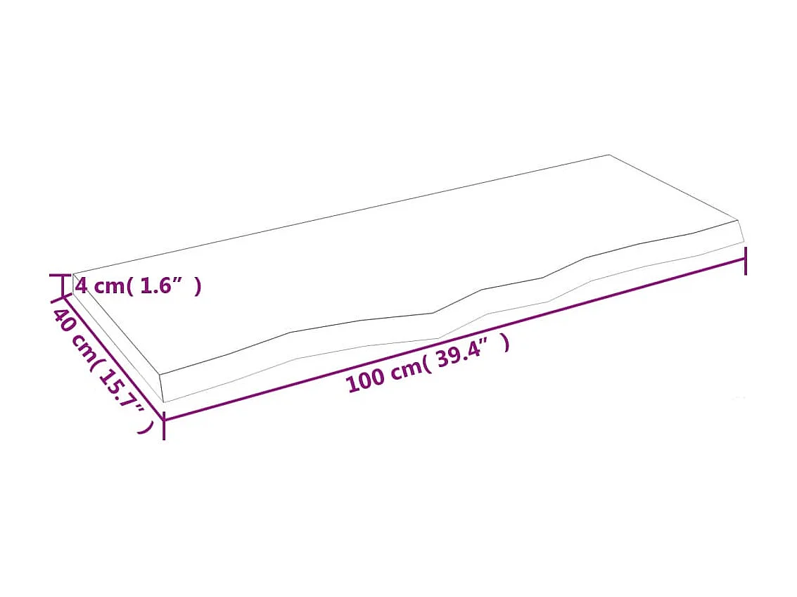 Étagère murale marron foncé bois chêne massif traité