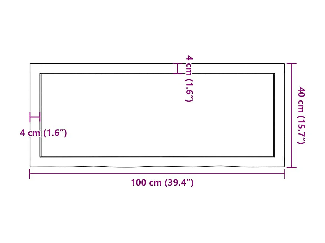 Étagère murale marron foncé bois chêne massif traité
