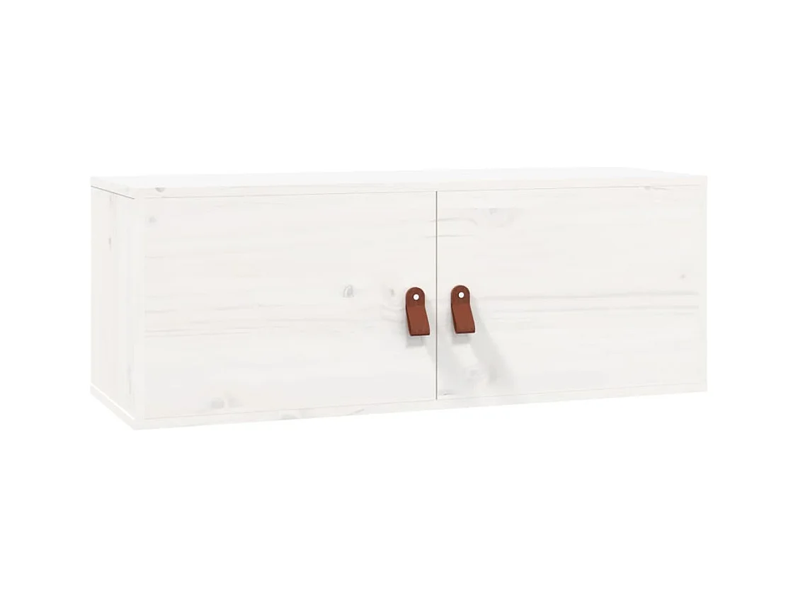 Pensile Bianco 80x30x30 cm Legno massello di pino