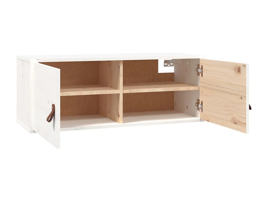 Armoire murale Blanc 80x30x30 cm Bois de pin massif