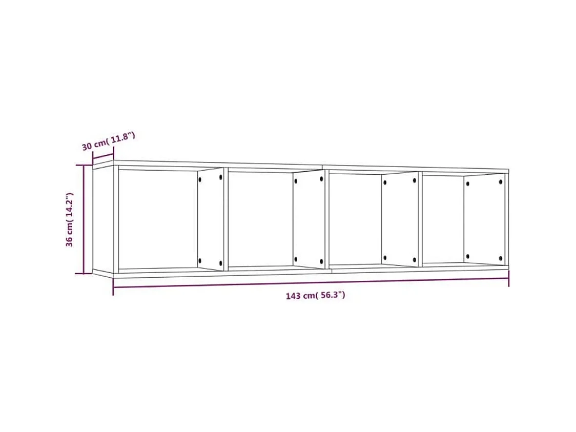 Bibliothèque/Meuble TV Chêne marron 143x30x36cm Bois ingénierie