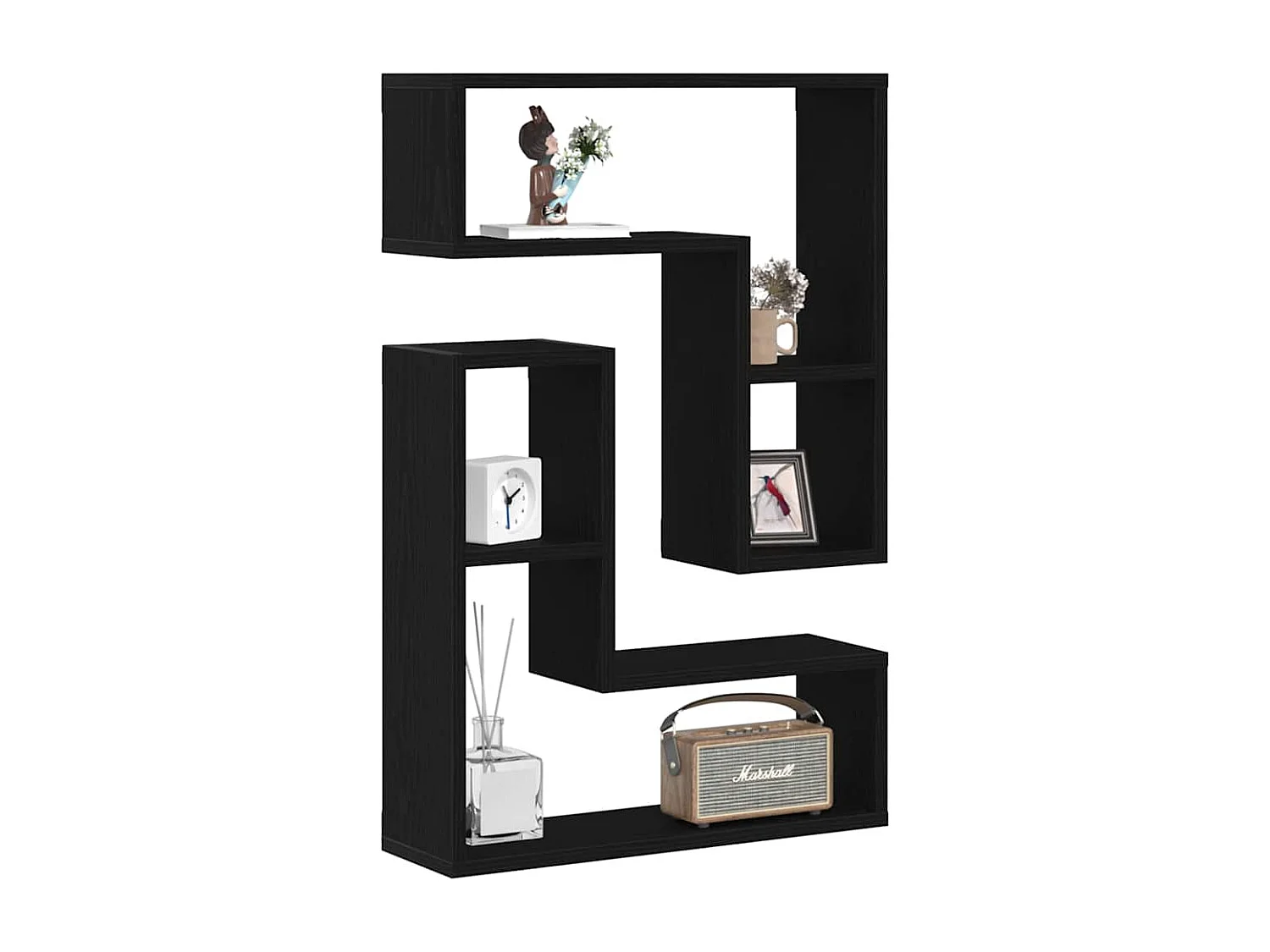 Étagères murales 2 pièces Chêne noir 50x15x85 cm en bois reconstitué