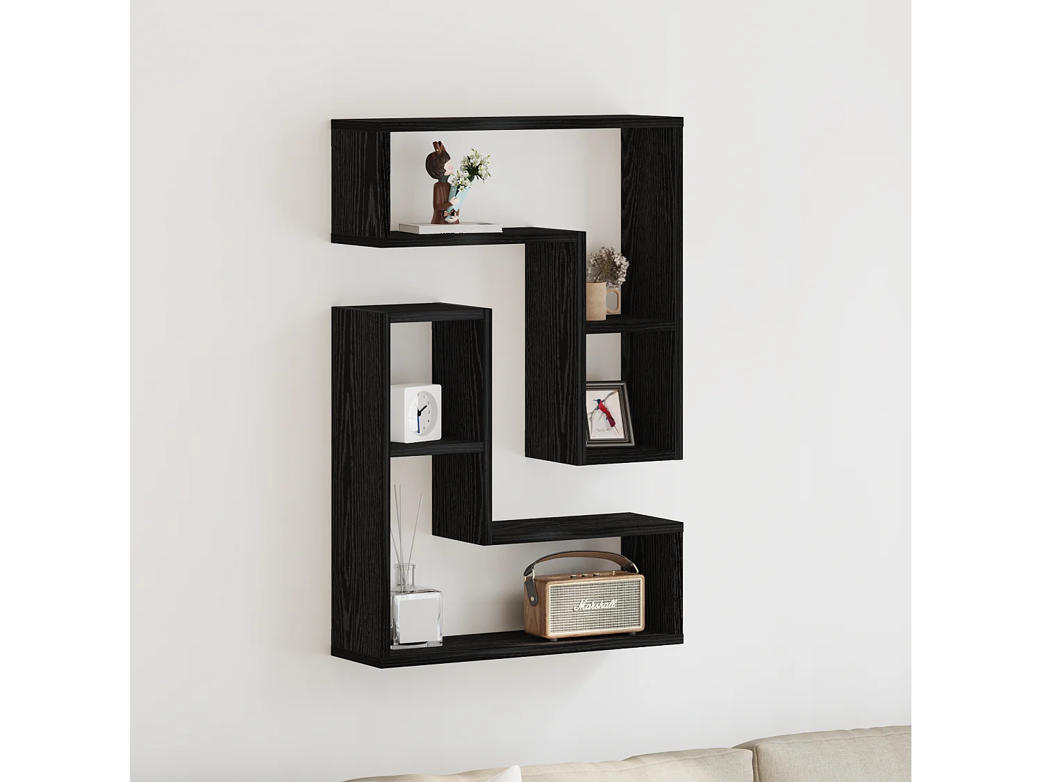 Étagères murales 2 pièces Chêne noir 50x15x85 cm en bois reconstitué