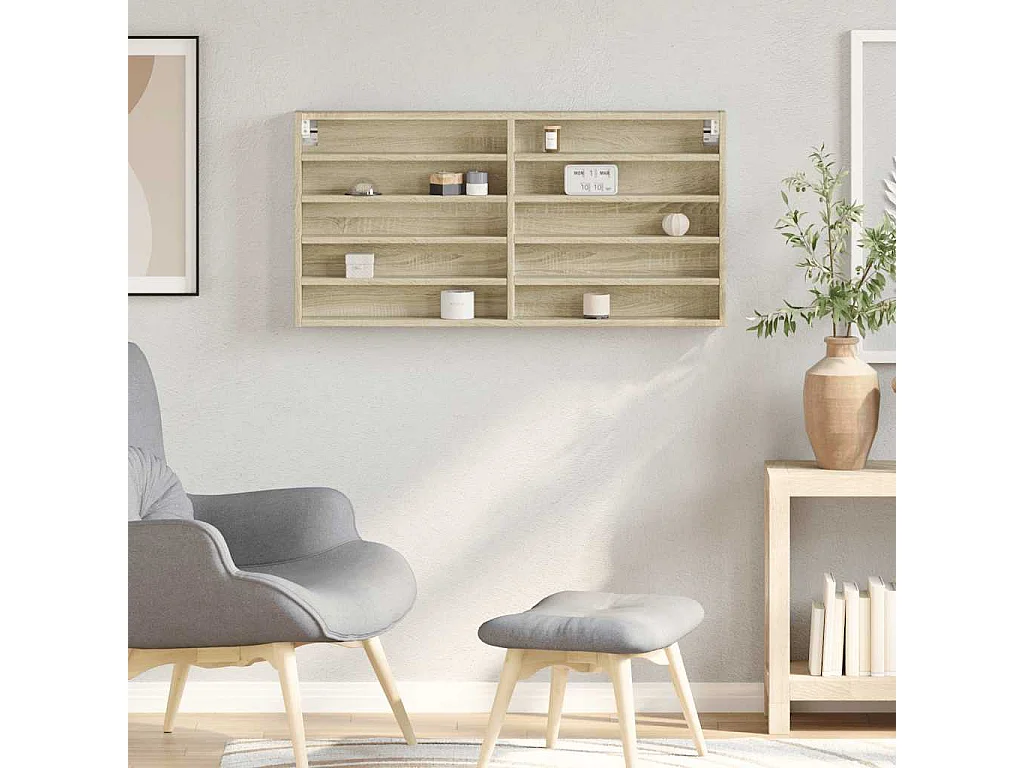 Vitrina de roble Sonoma 100x8,5x50 cm madera de ingeniería