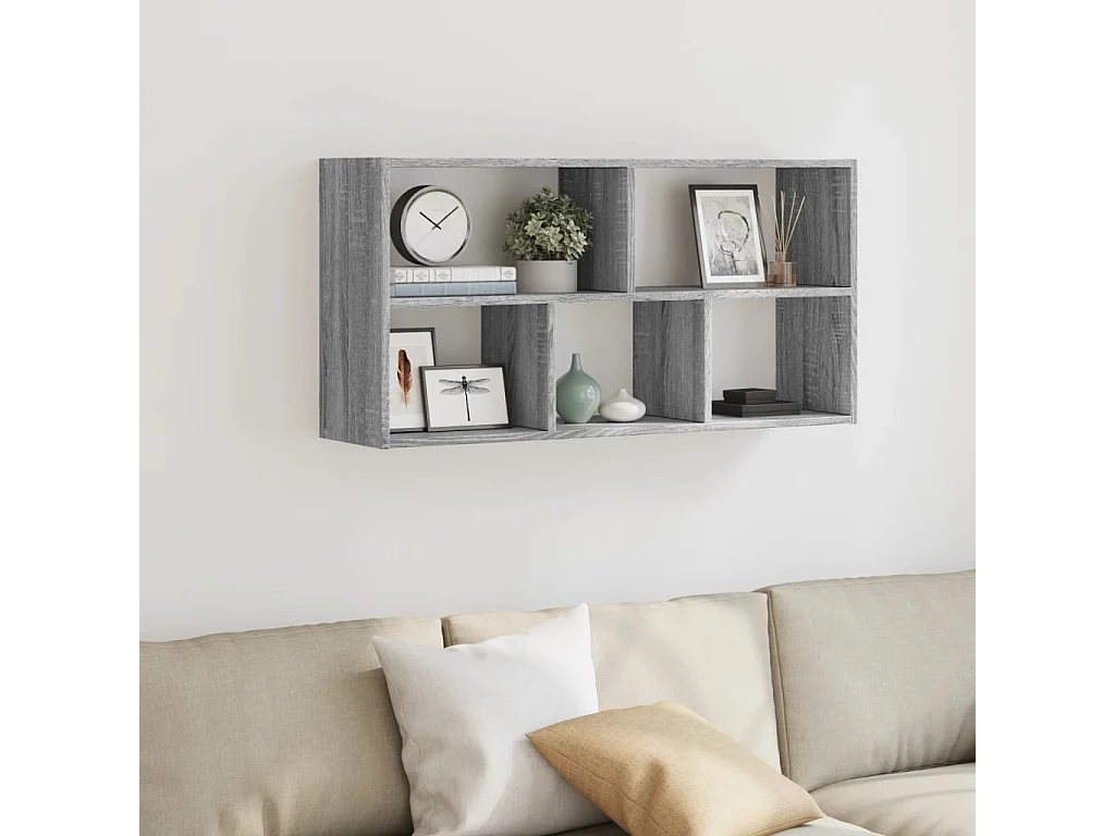 Sonoma wandplank grijs 100x25x50 cm bewerkt hout