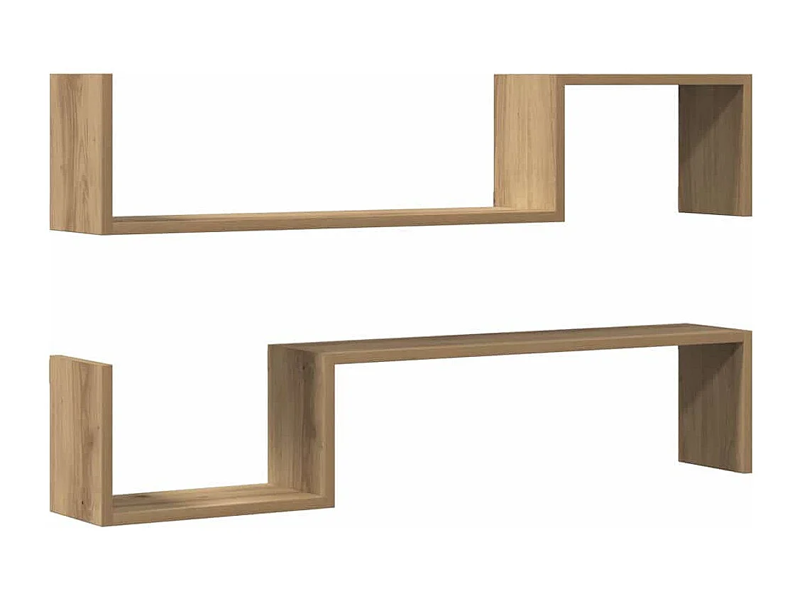 Étagères murales 2 pcs chêne artisanal 100x15x20 cm