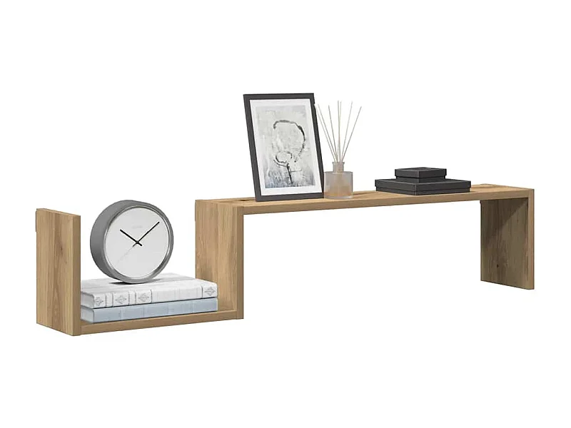 Wandplanken 2 stuks handgemaakt eiken 100x15x20 cm